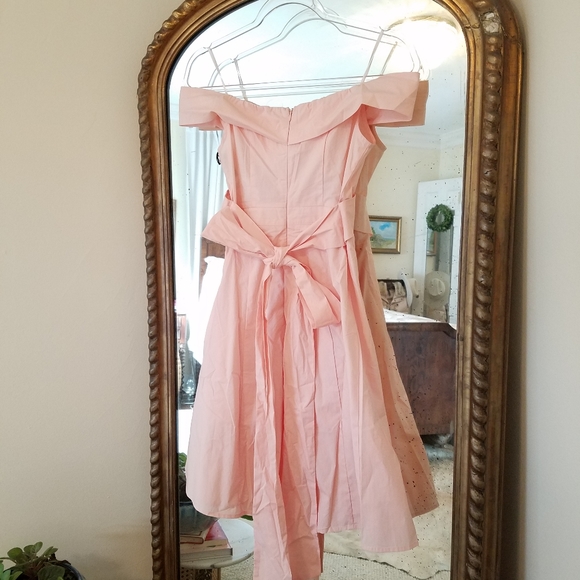 NWT! Coral button off shoulder dress - Picture 5 of 7